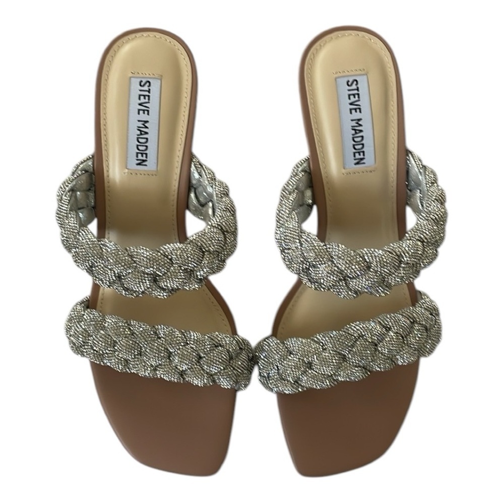 ♥️ Steve Madden♥️ Prema Sandal Braded Rhinestone size 7.5 - Picture 5 of 11